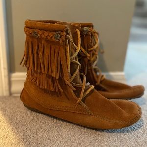 Minnetonka suede booties